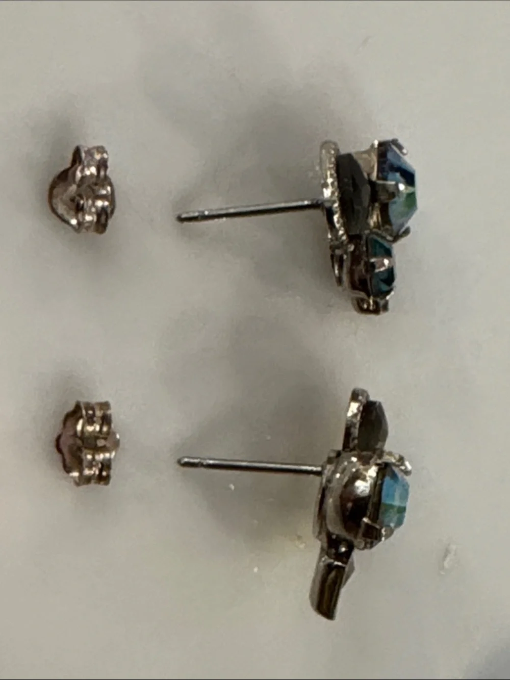 Like new Sorelli crystal and stone blue black silver earrings - Women Jewelry